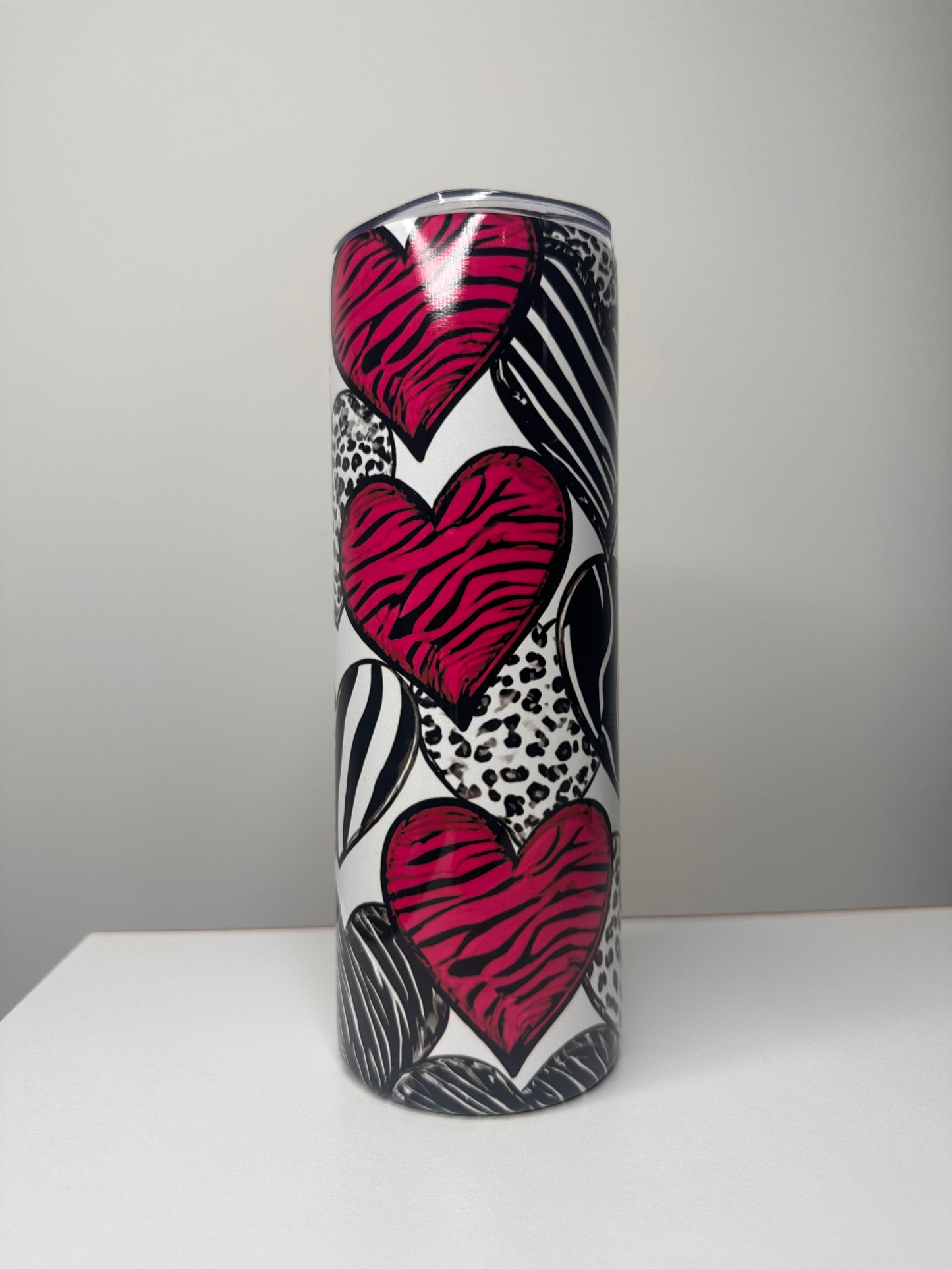 Animal Print Hearts Flask