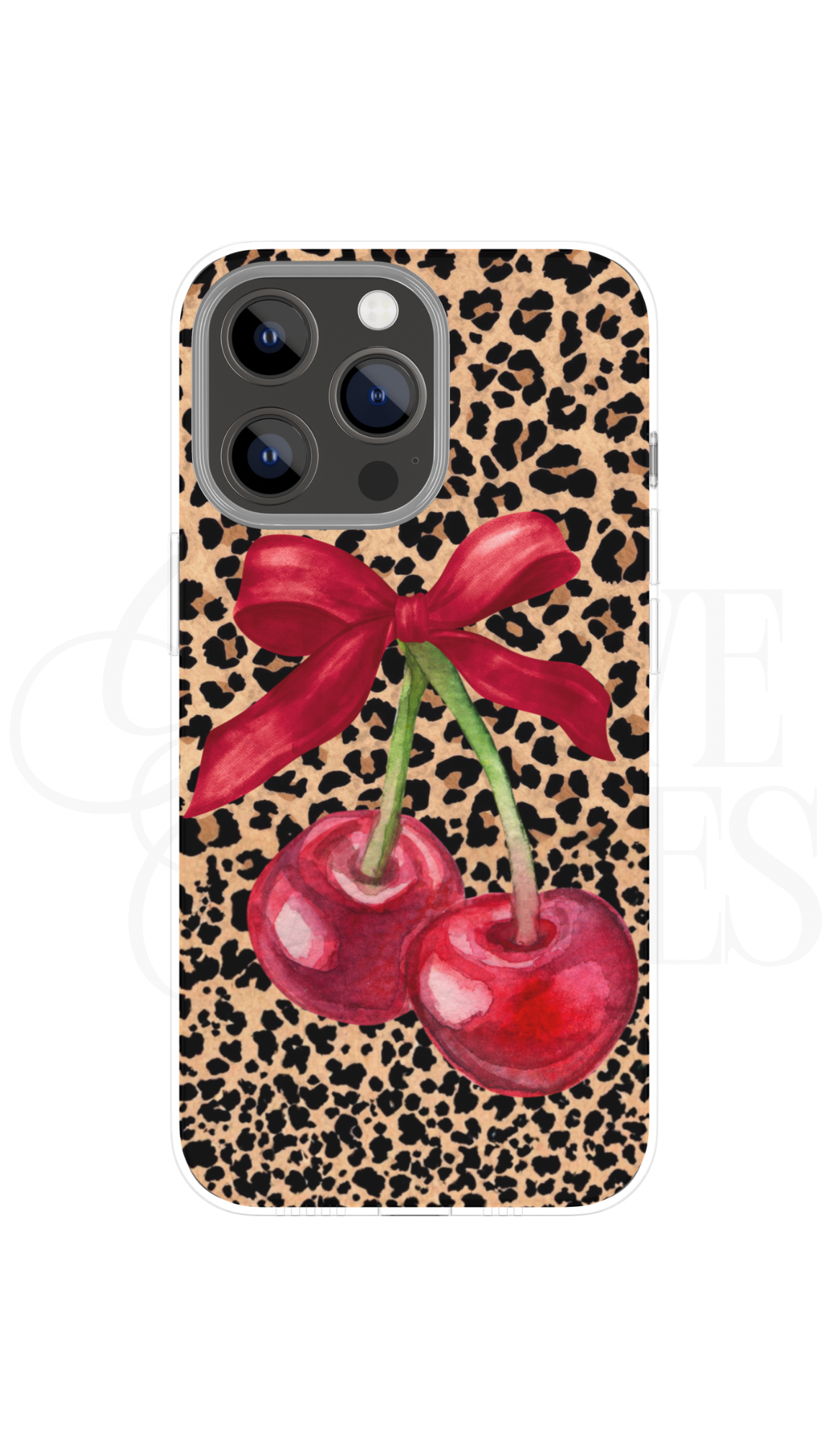 Cheetah/Leopard Cherry Phone Case