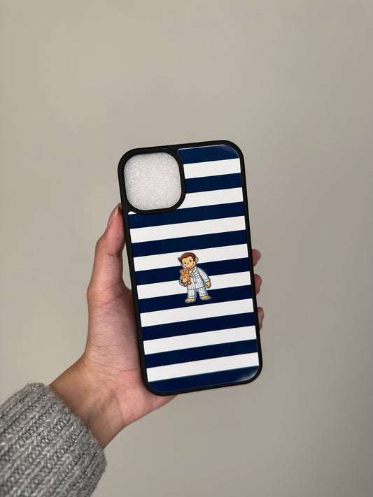 Monkey Pj Phone Case (Blue & White)